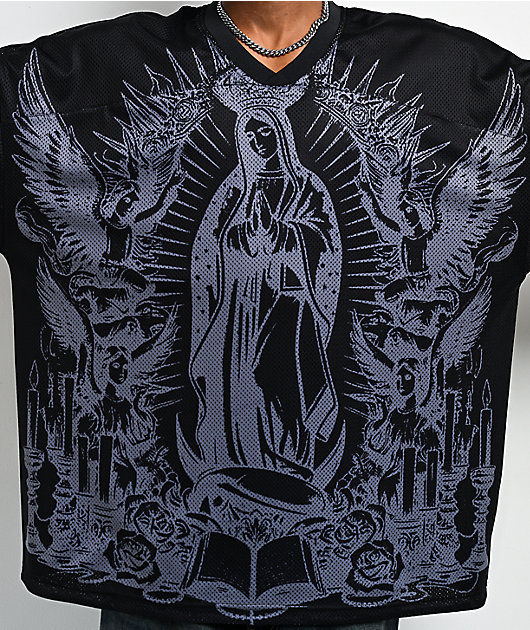 FB County Virgin Mary Black Mesh Football Jersey | Zumiez