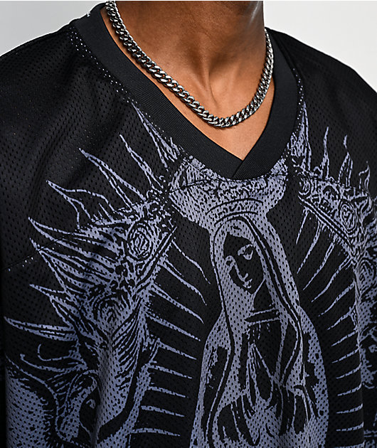 FB County Virgin Mary Black Mesh Football Jersey | Zumiez