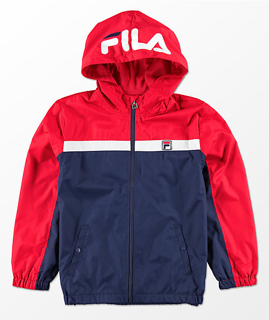 red white and blue fila jacket