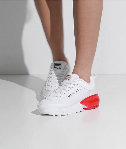 Fila disruptor white on sale red