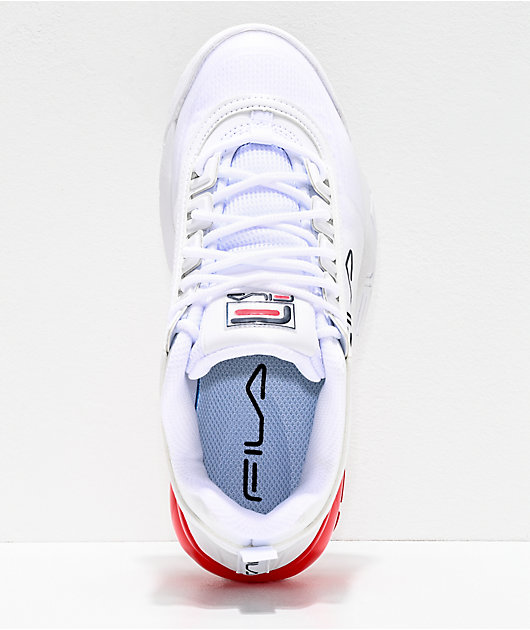 Fila white red shoes best sale