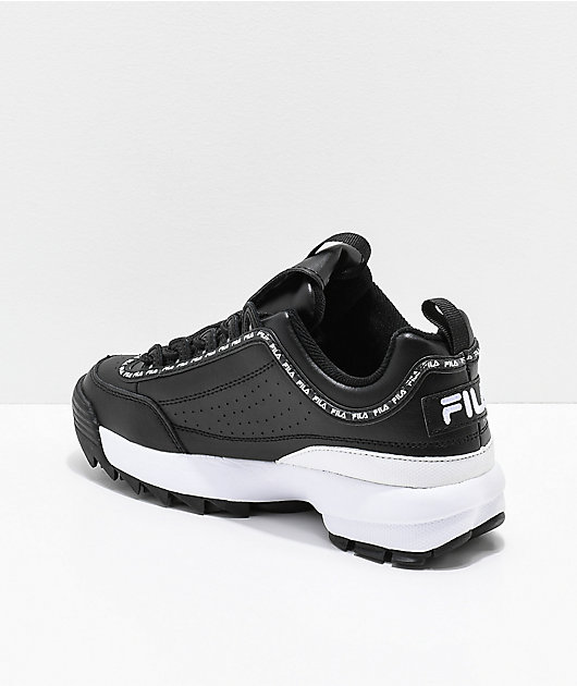 FILA Black & White Leather Shoes | Zumiez