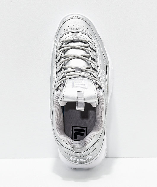fila disruptor ii premium metallic silver shoes