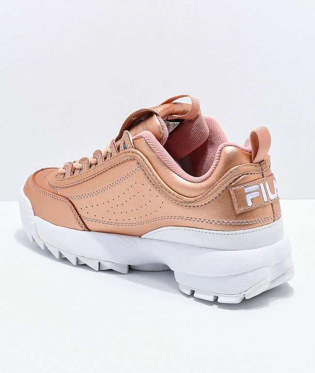 rose gold fila trainers