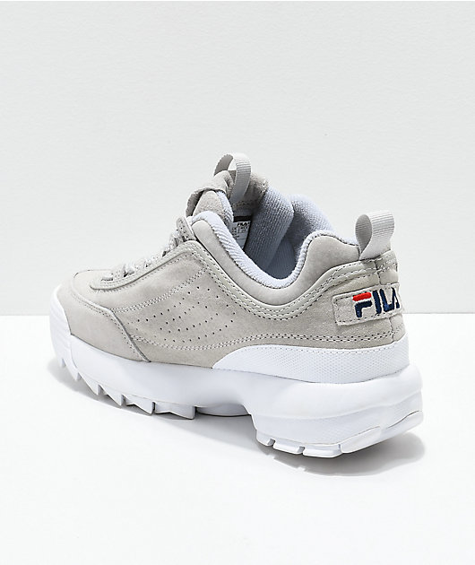 Populair Attent Chemicaliën FILA Disruptor II Premium Suede Grey Shoes