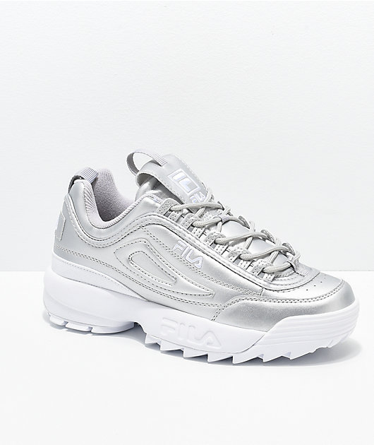 fila disruptor 2 metallic silver