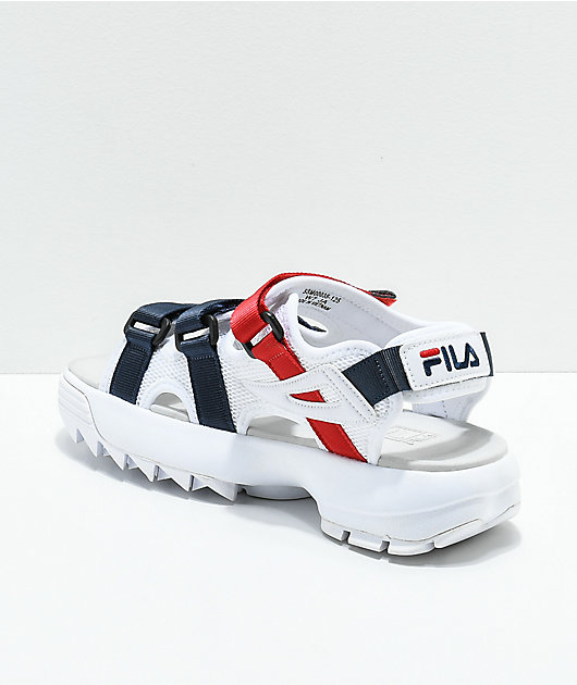 fila flip flops white