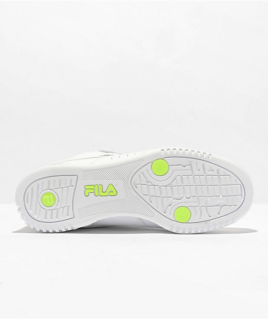 Grijpen Hollywood Corroderen FILA F13 High Top White & Safety Yellow Shoes