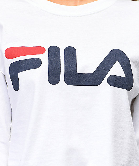 FILA Logo camiseta blanca de larga