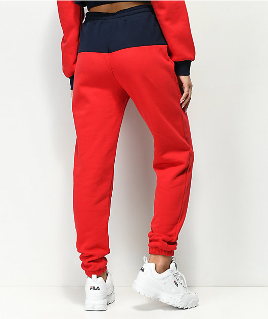 red fila sweatpants