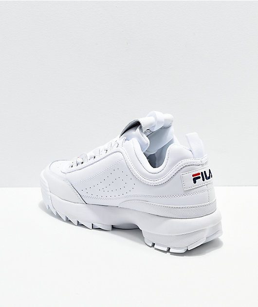 mode Redaktør Opdage FILA Men's Disruptor II Premium White, Navy & Red Shoes | Zumiez