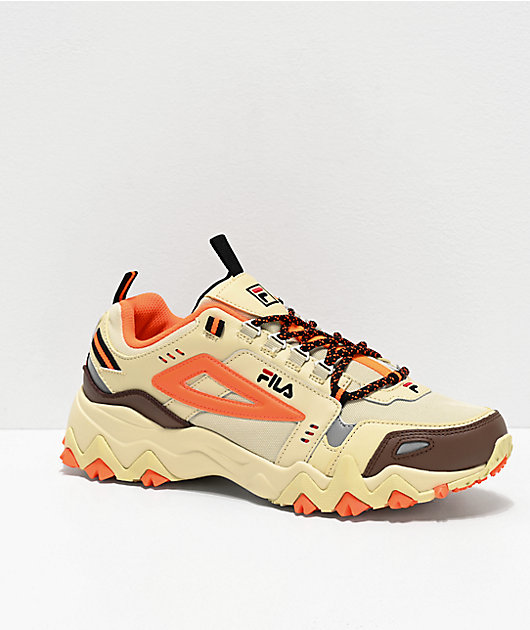 FILA Oakmont Trail Cream Shock Orange Shoes