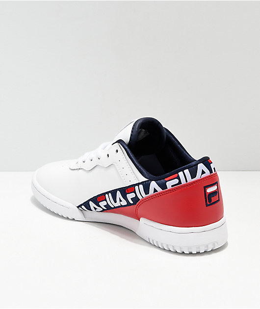 FILA Original Fitness Taped White & Red Shoes