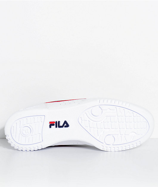 fila mb white navy & red shoes