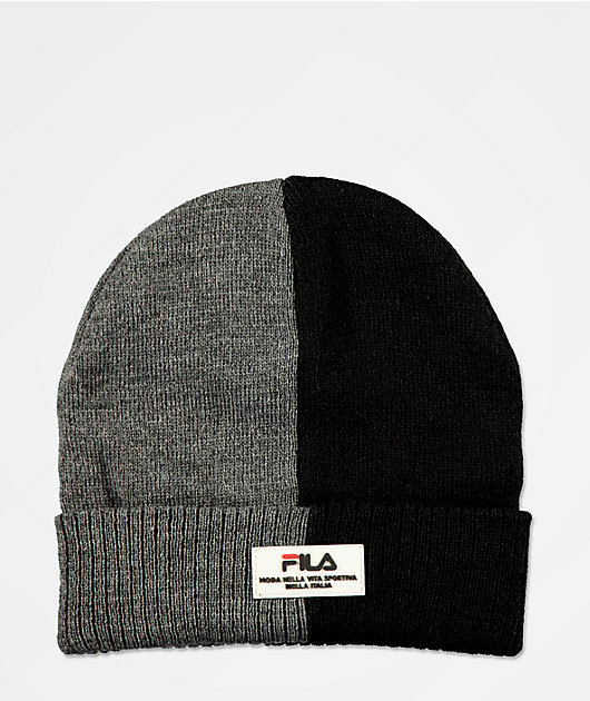 FILA Split Black & Dark Marble Grey Beanie
