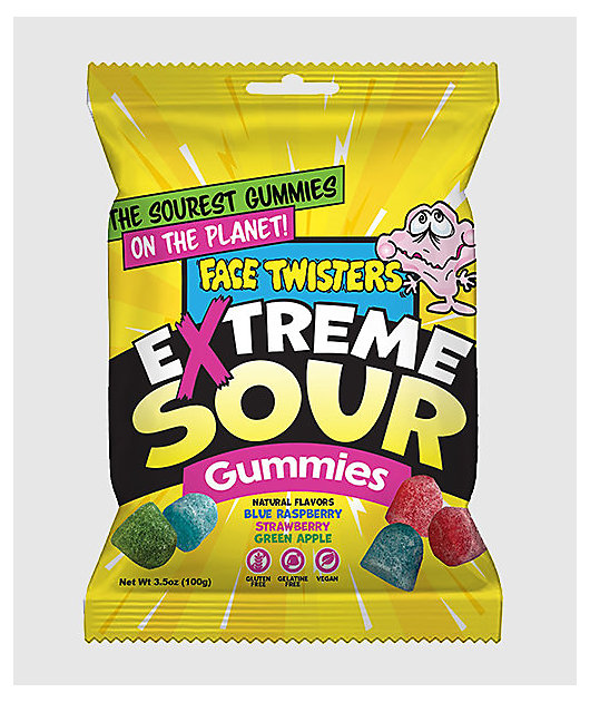 Face Twisters Extreme Sour Gummies