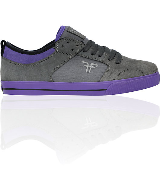 Fallen Clipper Grey \u0026 Purple Suede Skate Shoes | Zumiez