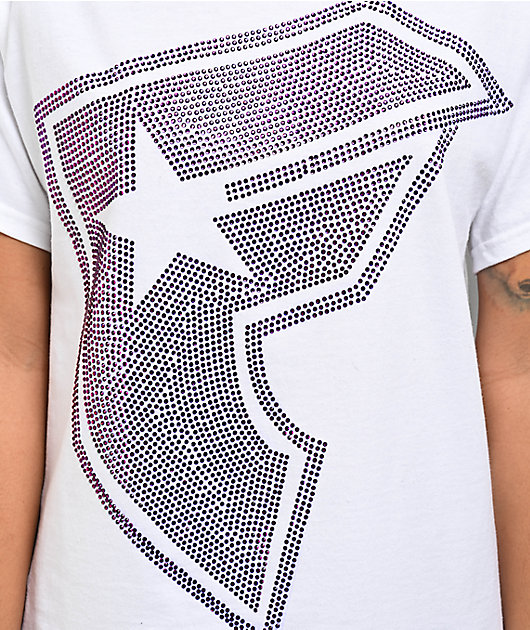 Famous Stars & Straps BOH Rhinestone White T-Shirt