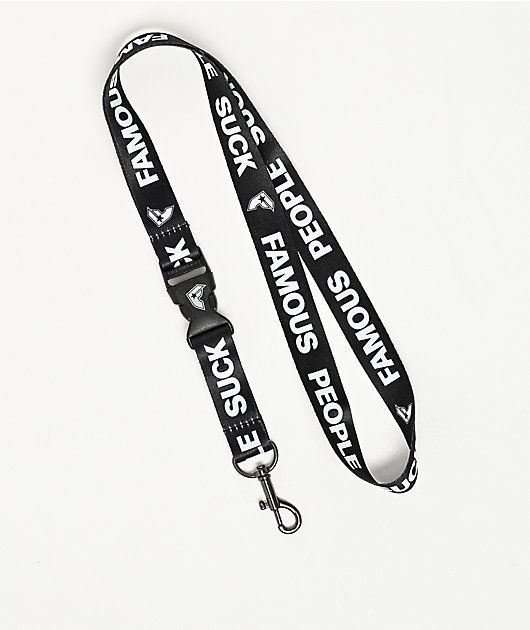 Famous Stars & Straps Famous People Suck Black Lanyard | Zumiez display picture 2