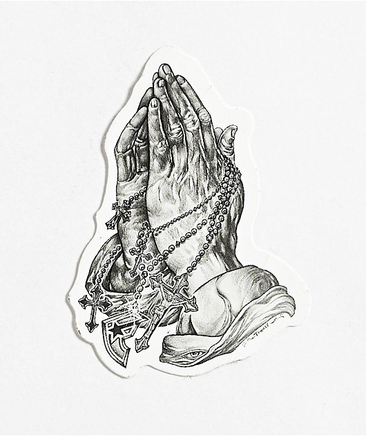 Famous Stars & Straps Praying Hands Sticker