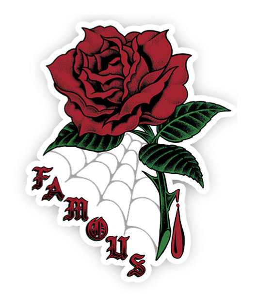 Famous Stars & Straps Red Rose Sticker