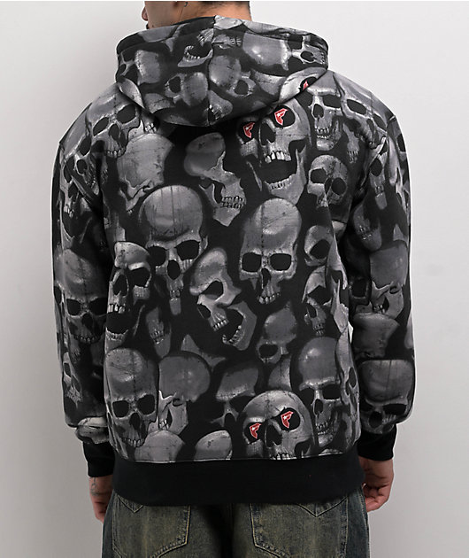 Famous Stars & Straps Skulls Black Zip Hoodie