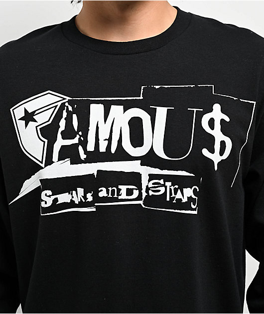 Famous Stars & Straps Cut And Paste Black Long Sleeve T-Shirt | Zumiez