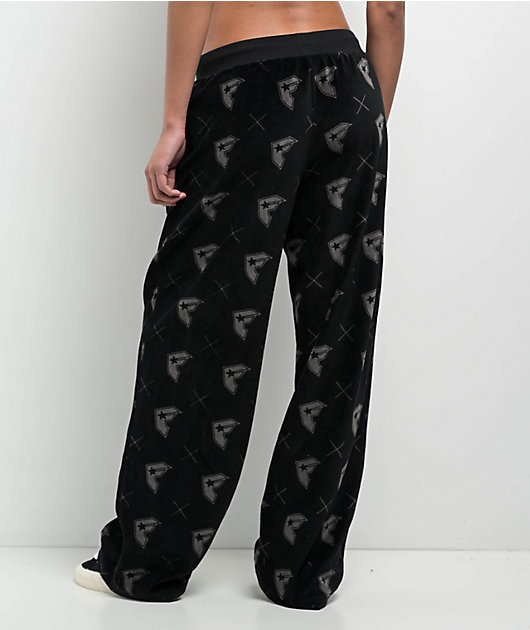 Famous Stars & Straps Thuggish Black Velour Track Pants | Zumiez