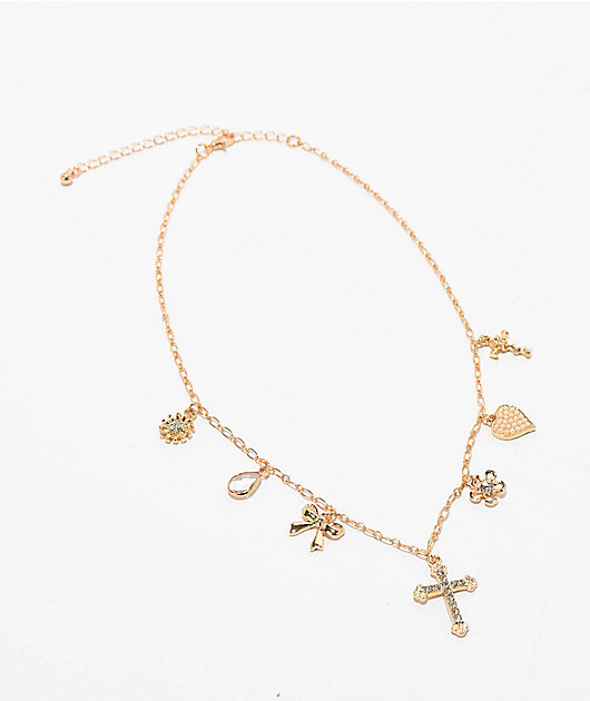 Fantas Eyes Charm Gold Necklace