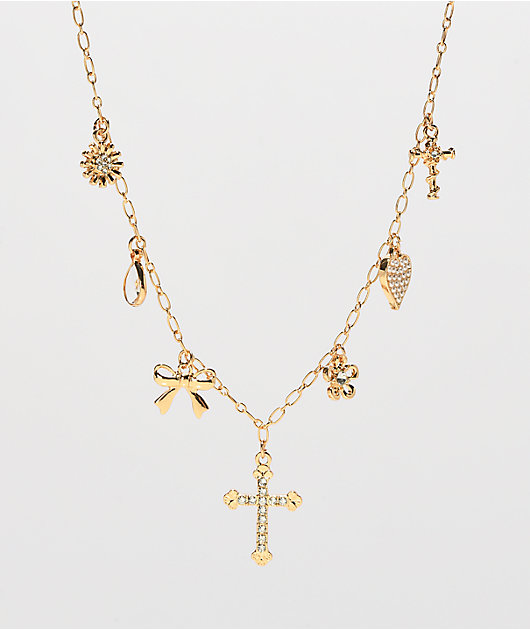 Fantas Eyes Charm Gold Necklace