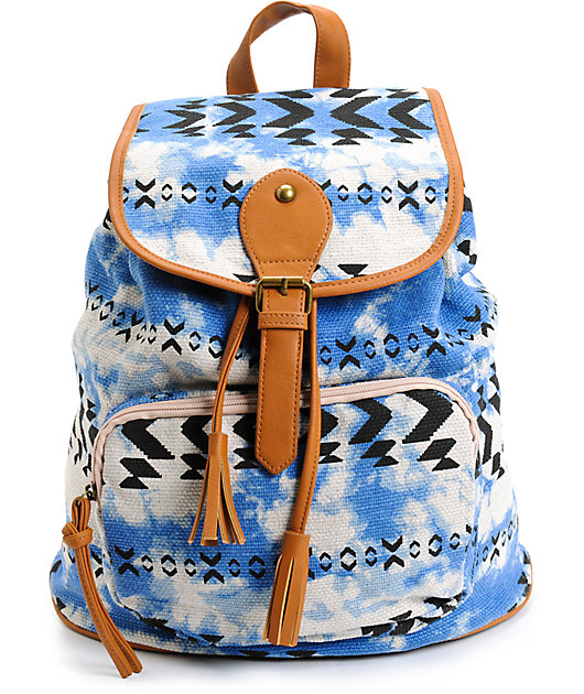 blue rucksack backpack