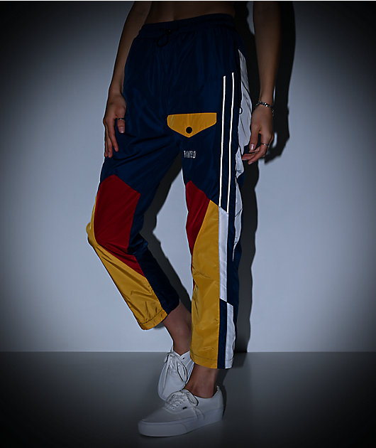 Favelo Blue & Red Colorblock Jogger Sweatpants