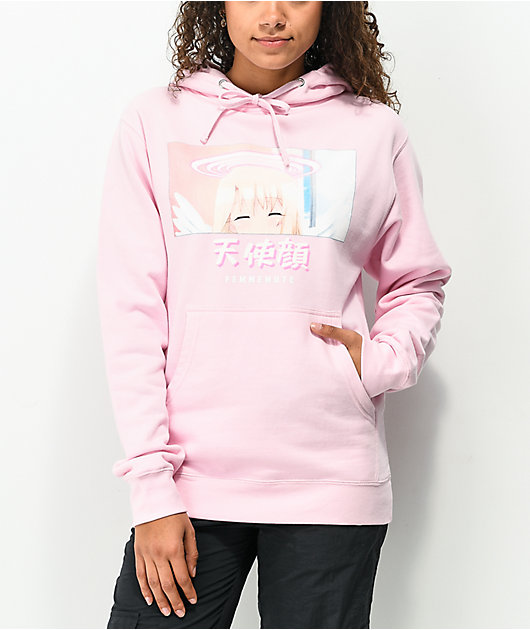 Femmemute Angel Face sudadera con capucha rosa