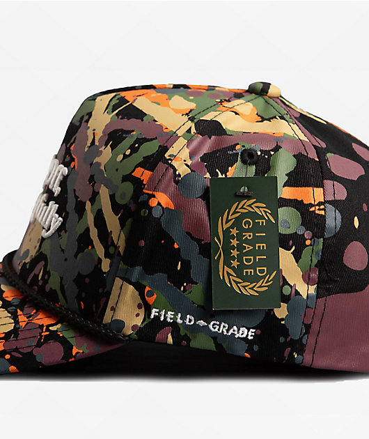 Field Grade Respectfully Autumn Splatter & Black Snapback Hat | Zumiez