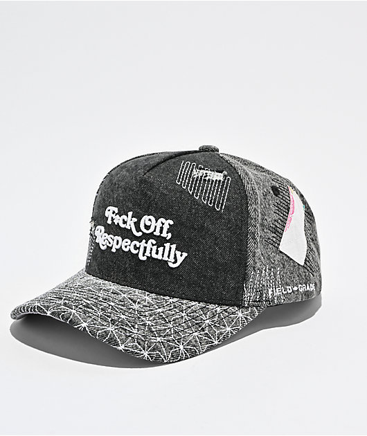Field Grade Respectfully Shashiko Black Denim Snapback Hat