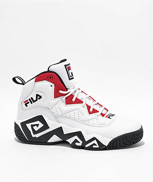 Fila MB White Black Fila Red High Top Shoes Zumiez