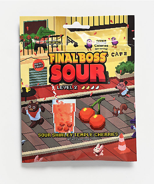 Final Boss Sour Level 2 Shirley Temple Cherries Fruit Candy