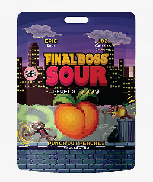 Final Boss Sour Level 3 Punch-Out Peach Fruit Candy