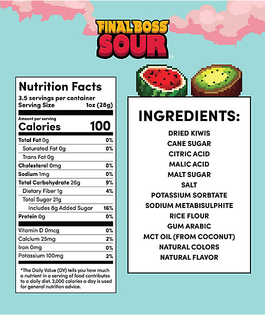Final Boss Sour Level 3 Watermelon Kiwi Fruit Candy