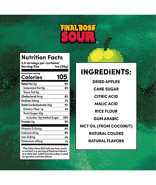 Final Boss Sour Level 4 Green Apple Fruit Candy