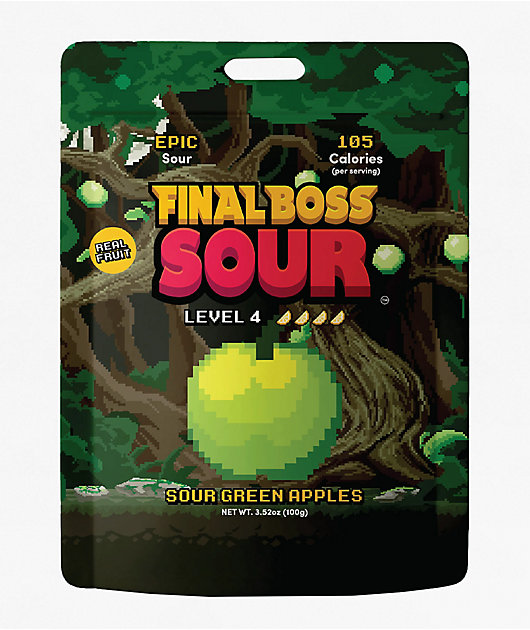 Final Boss Sour Level 4 Green Apple Fruit Candy