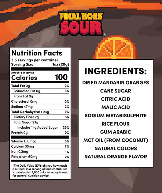 Final Boss Sour Level 4 Orange Fruit Candy