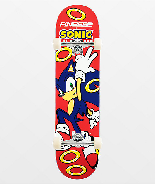 Finesse x Sonic the Hedgehog Red Rings 8.0" Assembled Skateboard Complete