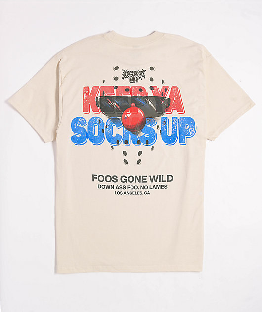 Foos Gone Wild Keep Ya Socks Up Natural T-Shirt