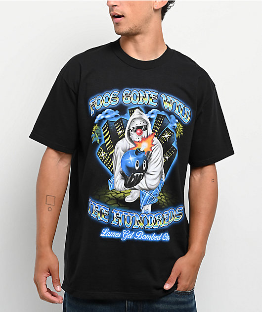 Foos Gone Wild x The Hundreds Bombed On Black T-Shirt