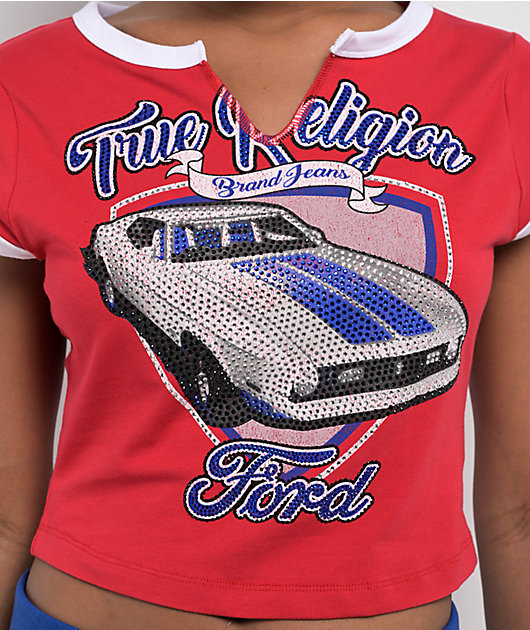 FORD X True Religion クリスタル マスタング ベイビーTシャツ TRUE RELIGION X FORD CRYSTAL MUSTANG BABY TEE | True Religion