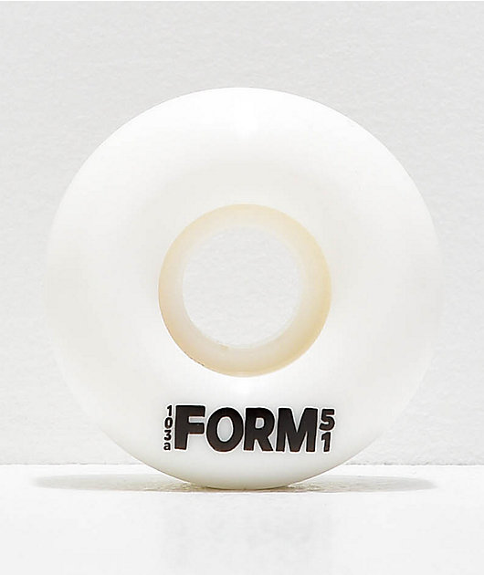 Form Solid White 51mm Skateboard Wheels