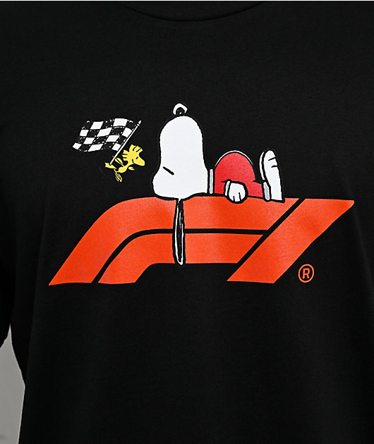 Formula 1 x Peanuts Logo Lockup Black T-Shirt
