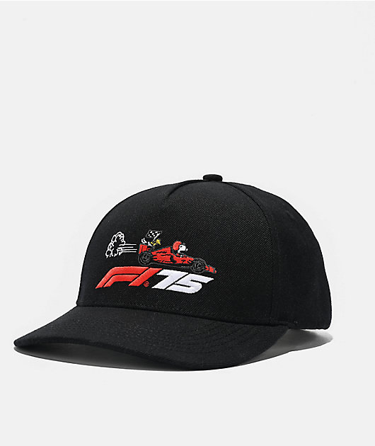 Formula 1 x Peanuts Snoopy Black Snapback Hat | Zumiez