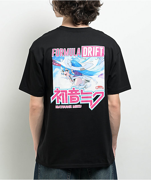 RT-78665 初音ミク Formula DRIFT x Good Smile Racing Kanji Black T-Shirt | Zumiez